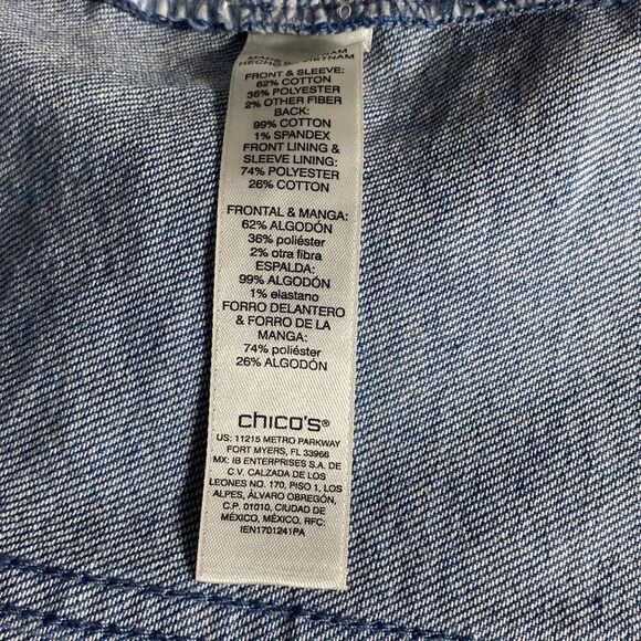 Chico’s Wm’s Sz 2 Medium Slub Lurex Chevron Deb Jacket - Picture 5 of 6